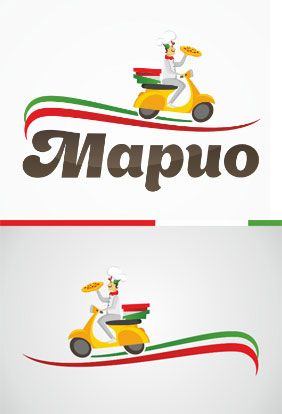 Логотип сервиса доставки еды «Марио»
